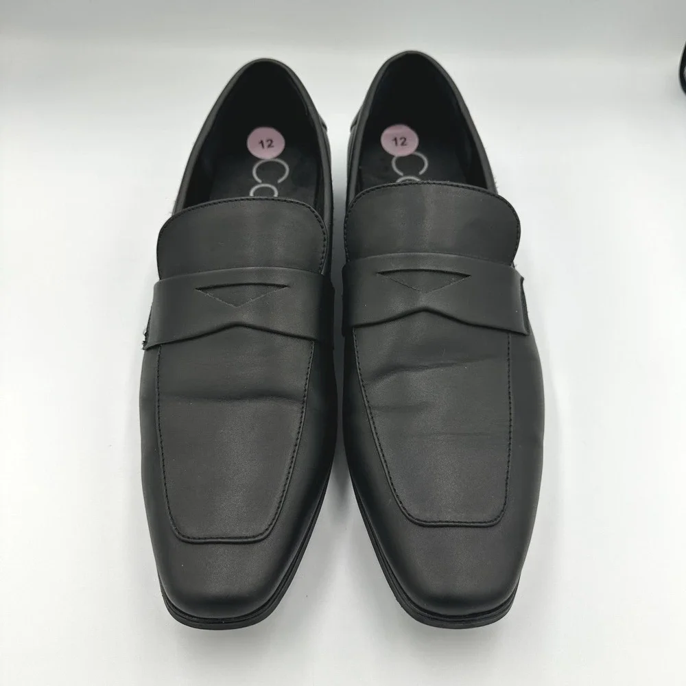 Calvin Klein Mens Bryson-C Black Penny Loafers Dress Shoes Size 12‎ CMBRYSON-C